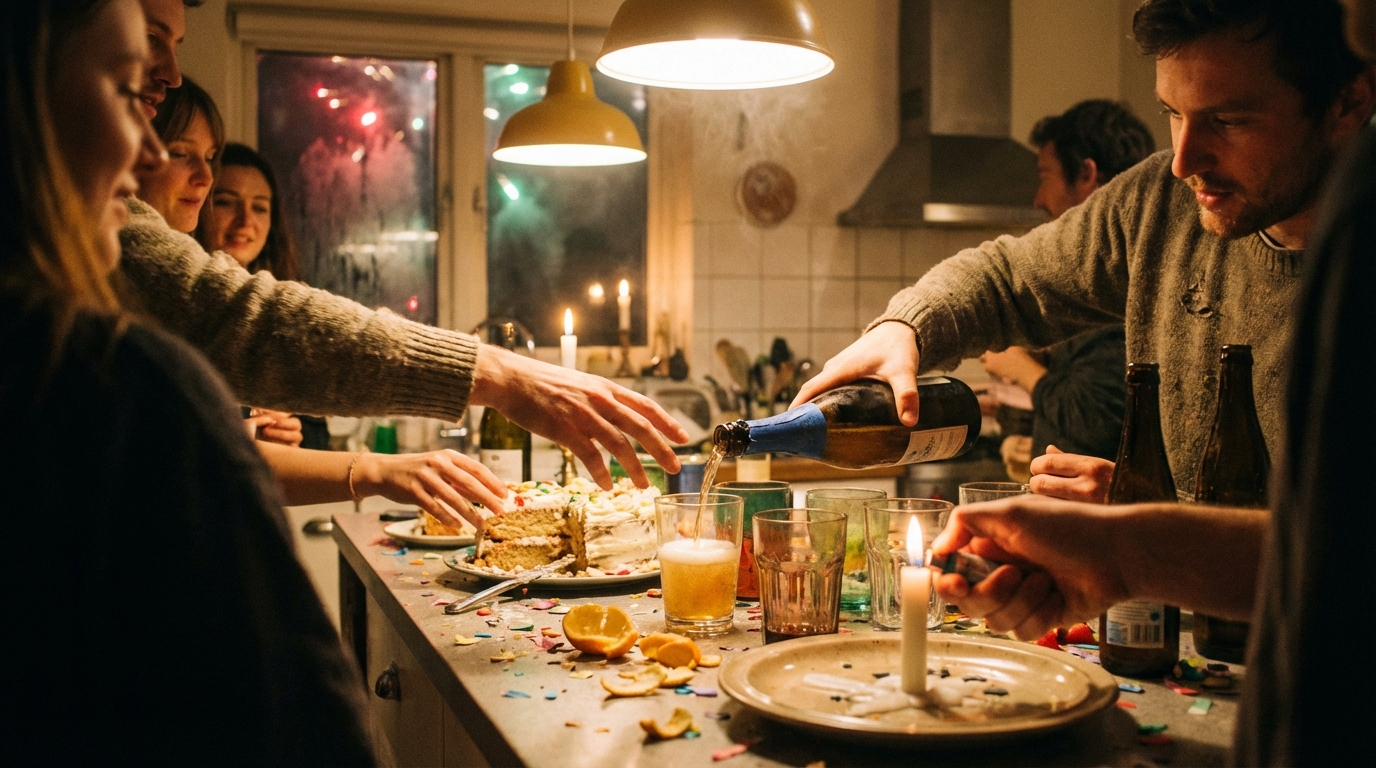 AI video production for advertising: house party celebration scene for beverage brand campaign